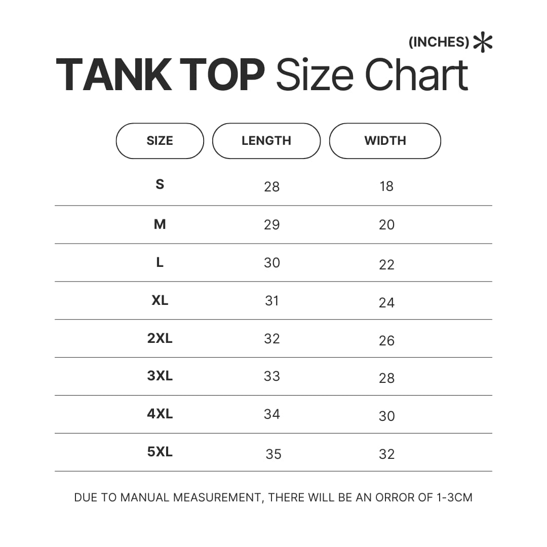 Tank Top Size Chart - Grimes Store