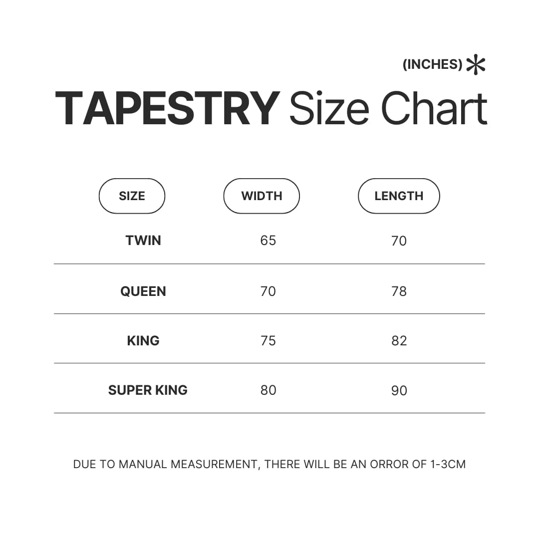 Tapestry Size Chart - Grimes Store