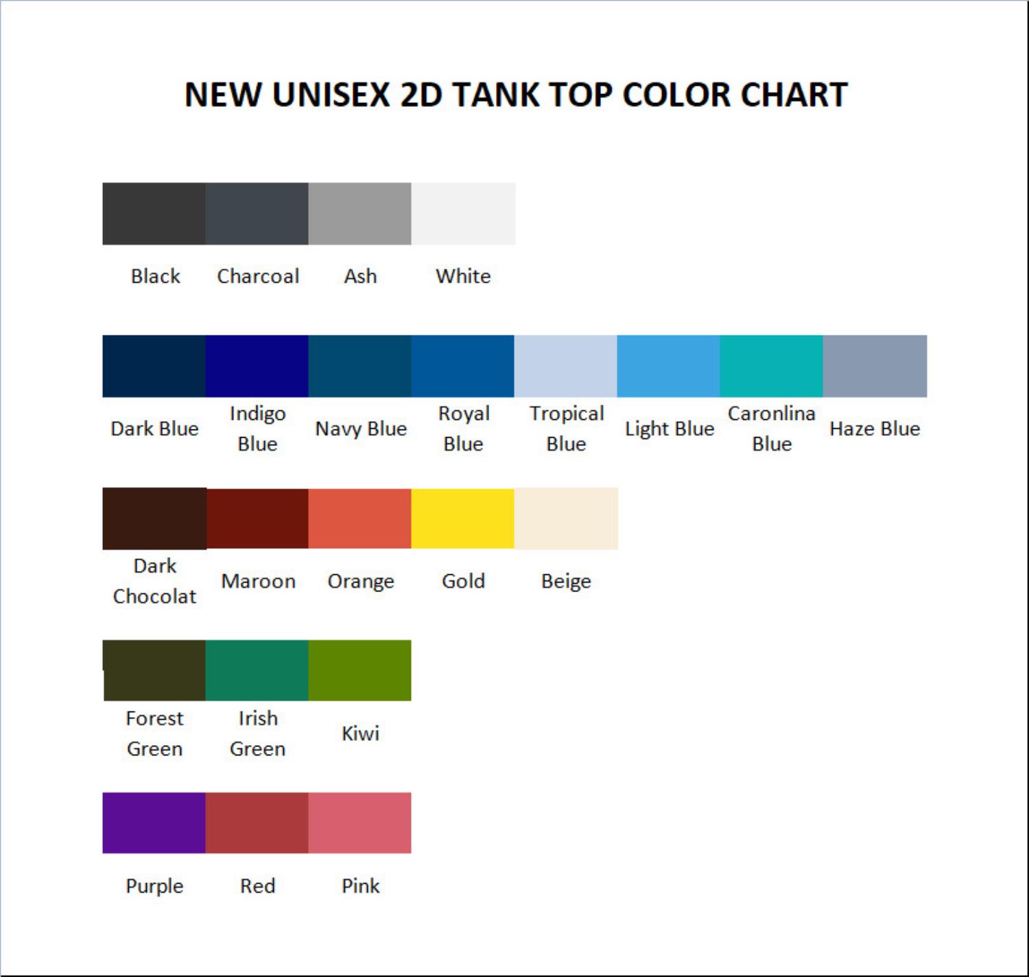 tank top color chart - Grimes Store