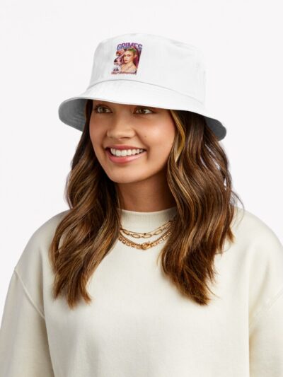 Grimes Vintage 90'S Bootleg Style Bucket Hat Official Grimes Merch