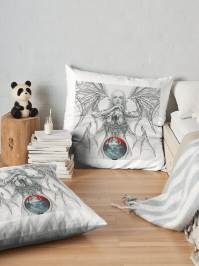 Grimes - Miss Anthropocene New Cover Throw Pillow Official Grimes Merch