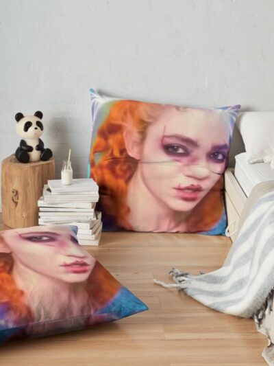 Grimes Throw Pillow Official Grimes Merch