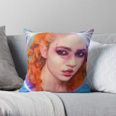 Grimes Throw Pillow Official Grimes Merch